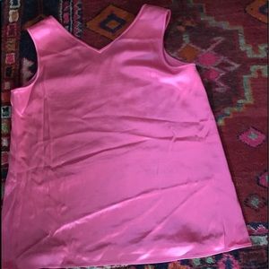 St.John Silk Blend Pink Vneck Shell